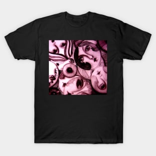 lilac art deco dolly faces models fashion T-Shirt